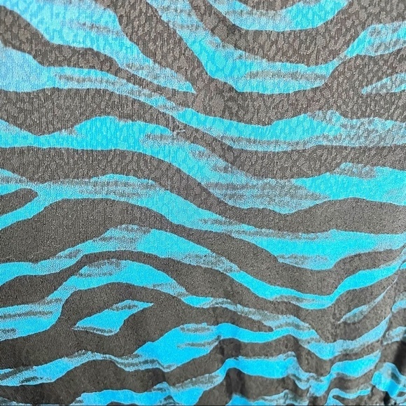 Essentiel Antwerp Wheelbarrow Tiger Print V Neck Dress Blue Mini Size 4 Casual - Picture 7 of 11